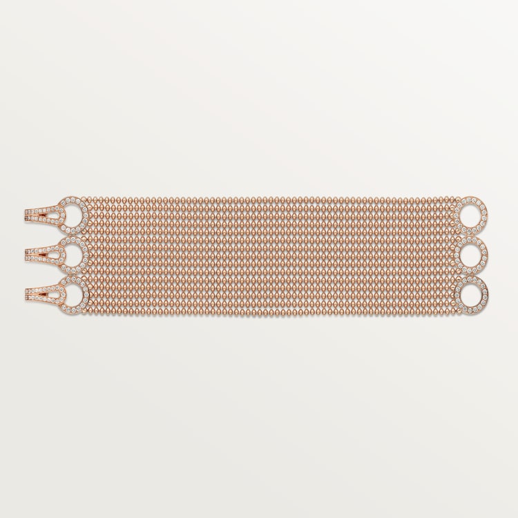 Cartier Agrafe bracelet, medium model, half-paved - Image 1